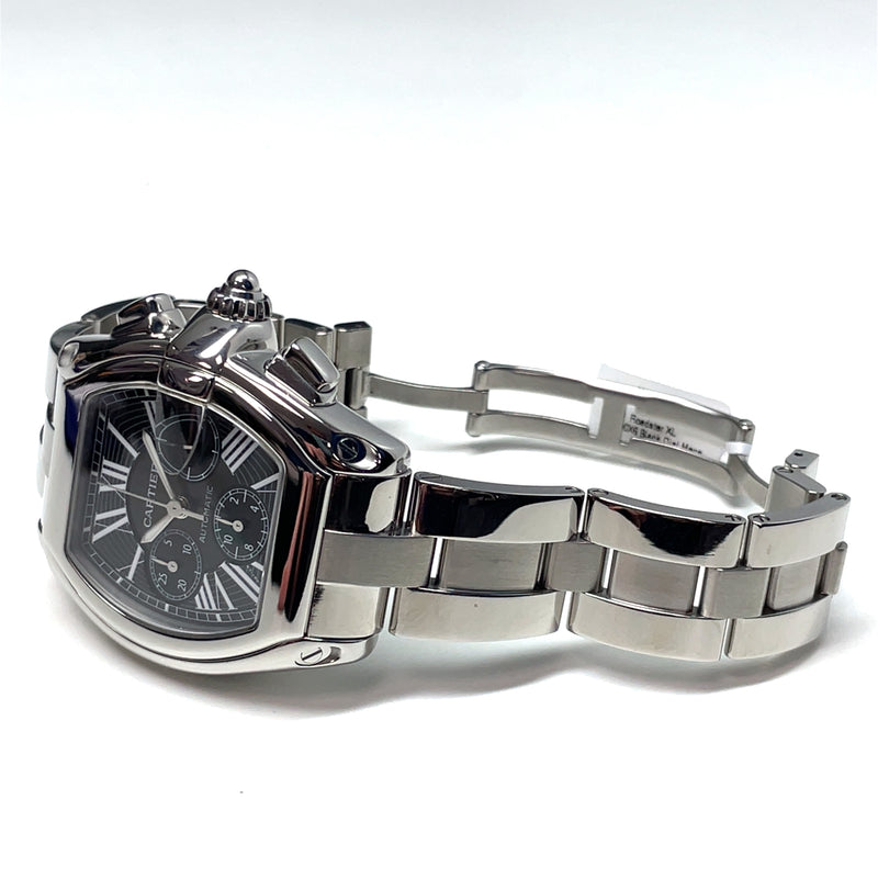 Pre-owned Cartier Roadster XL W62020X6 2618 Mens Black Dial Watch 42mm Box Papers