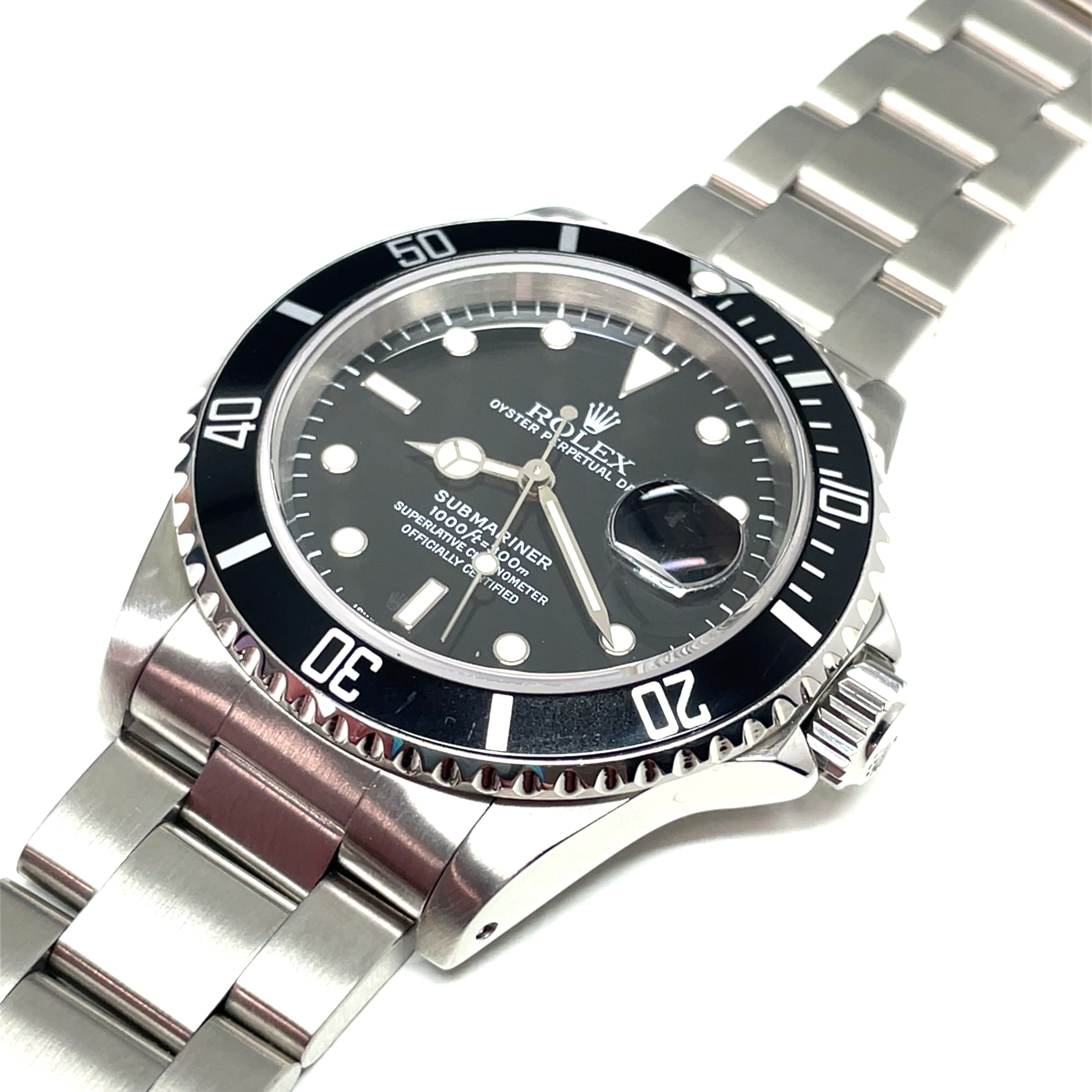 Pre-Owned Rolex Submariner Black Oyster Perpetual 16610 40mm Mens Watch