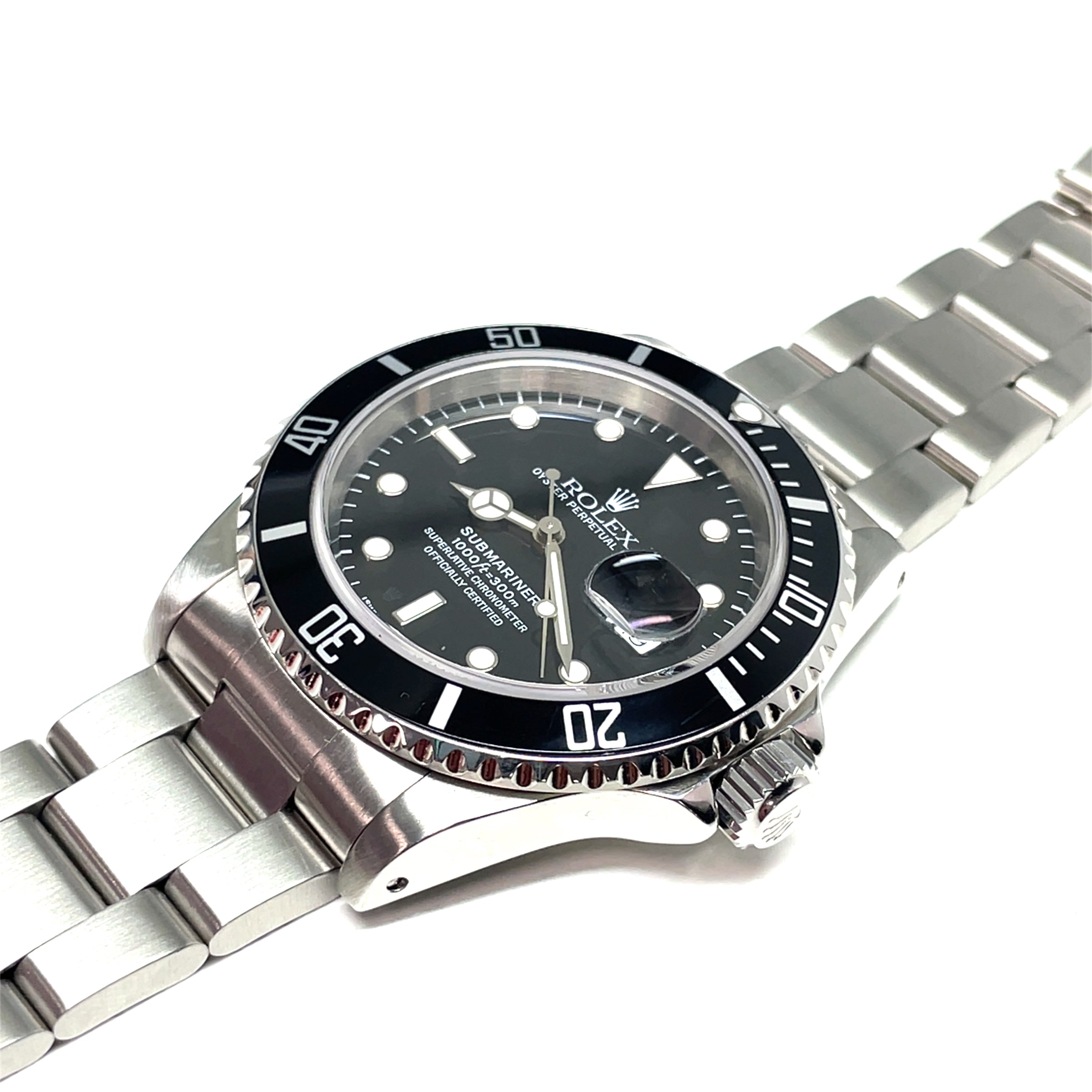 Pre-Owned Rolex Submariner Black Oyster Perpetual 16610 40mm Mens Watch