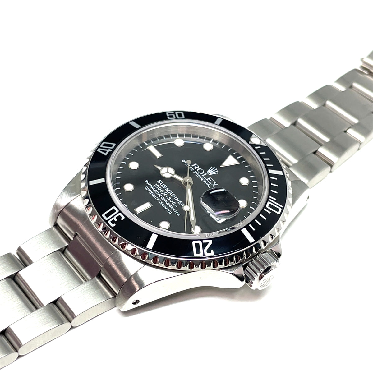 Pre-Owned Rolex Submariner Black Oyster Perpetual 16610 40mm Mens Watch