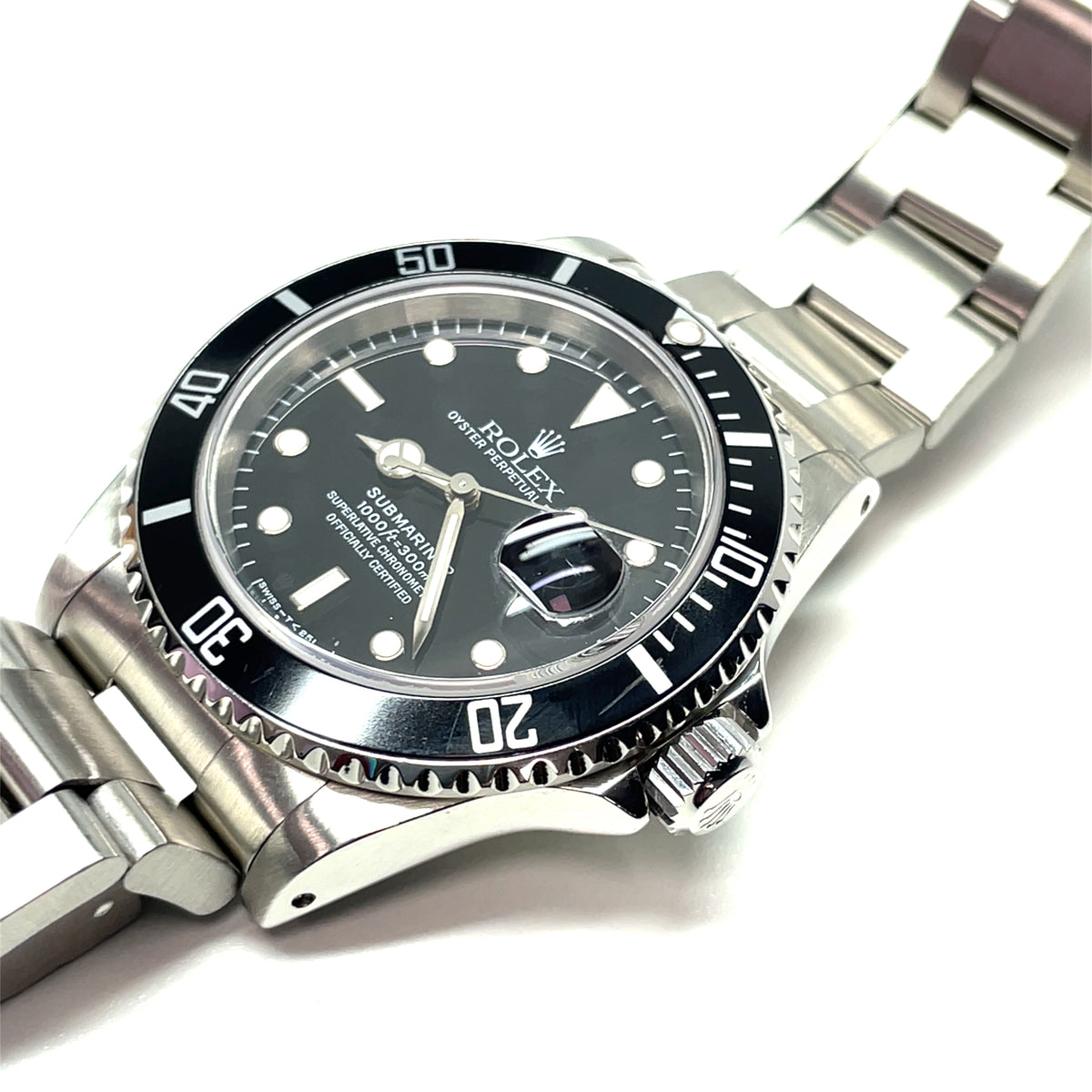 Pre-Owned Rolex Submariner Black Oyster Perpetual 16610 40mm Mens Watch