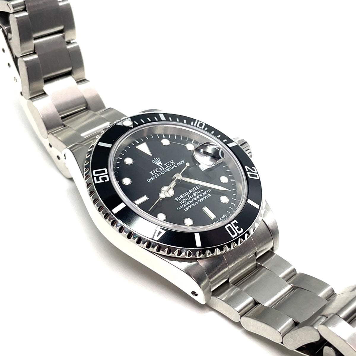 Pre-Owned Rolex Submariner Black Oyster Perpetual 16610 40mm Mens Watch