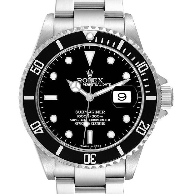 Pre-Owned Rolex Submariner Black Oyster Perpetual 16610 40mm Mens Watch - NAGI
