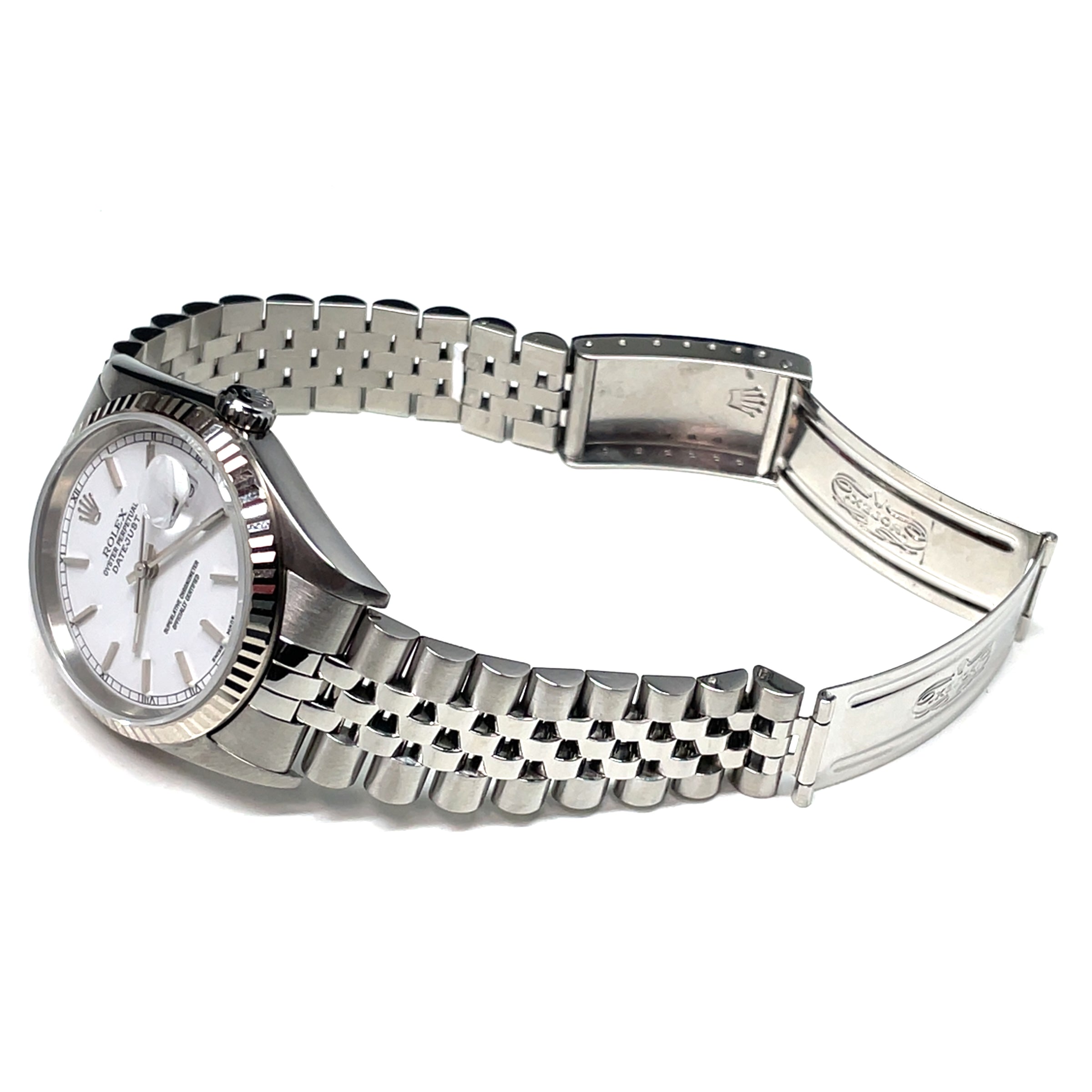 Pre-owned Rolex Datejust 16234 White Dial Jubilee Watch 36mm