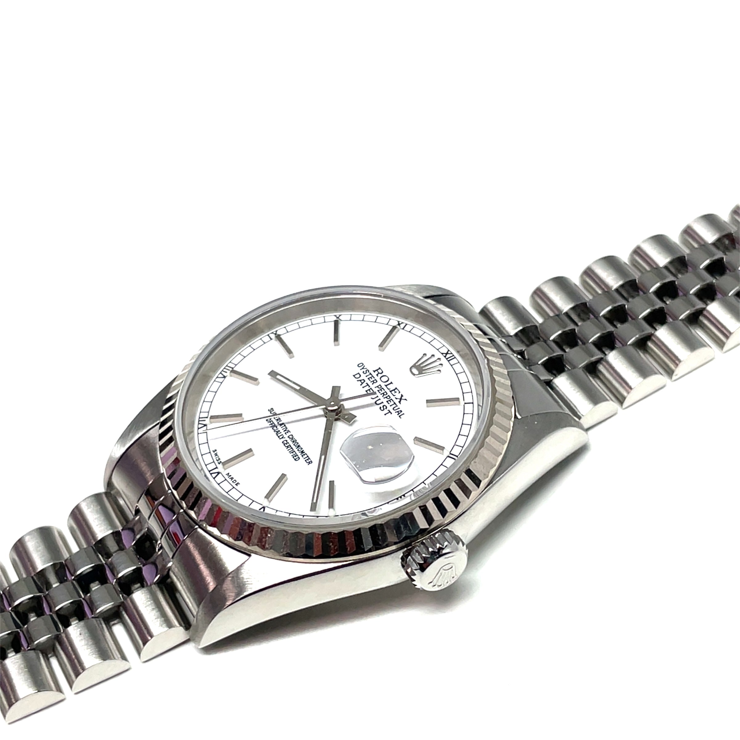 Pre-owned Rolex Datejust 16234 White Dial Jubilee Watch 36mm