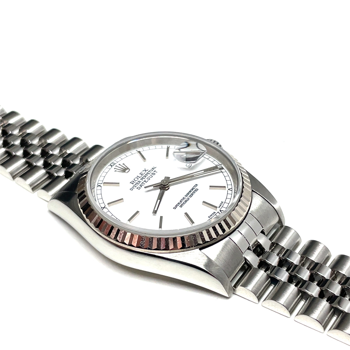 Pre-owned Rolex Datejust 16234 White Dial Jubilee Watch 36mm