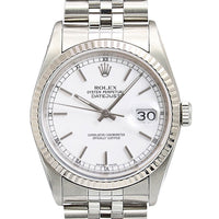 Pre-owned Rolex Datejust 16234 White Dial Jubilee Watch 36mm