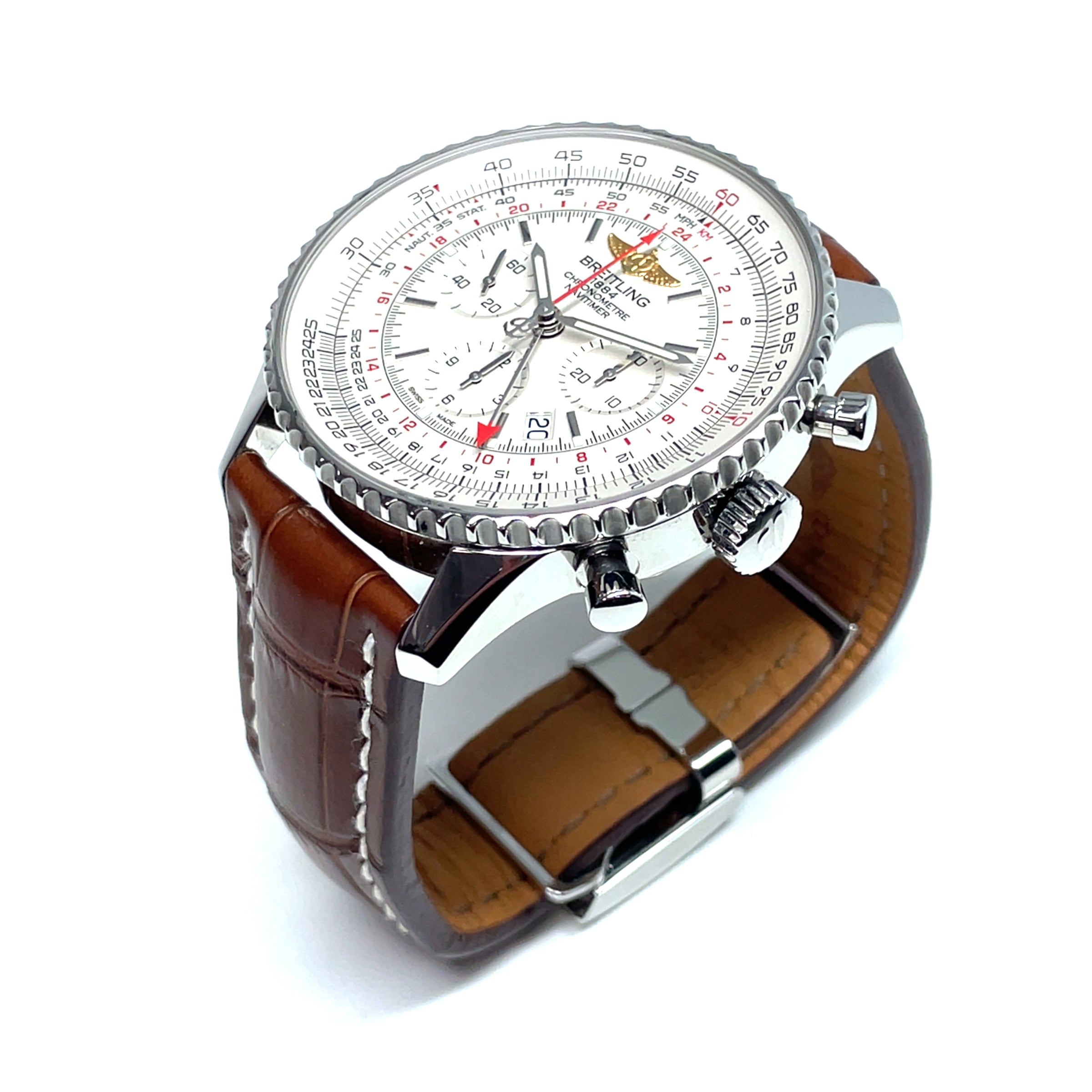 Pre-Owned Breitling White Navitimer B04 GMT 48mm AB044121