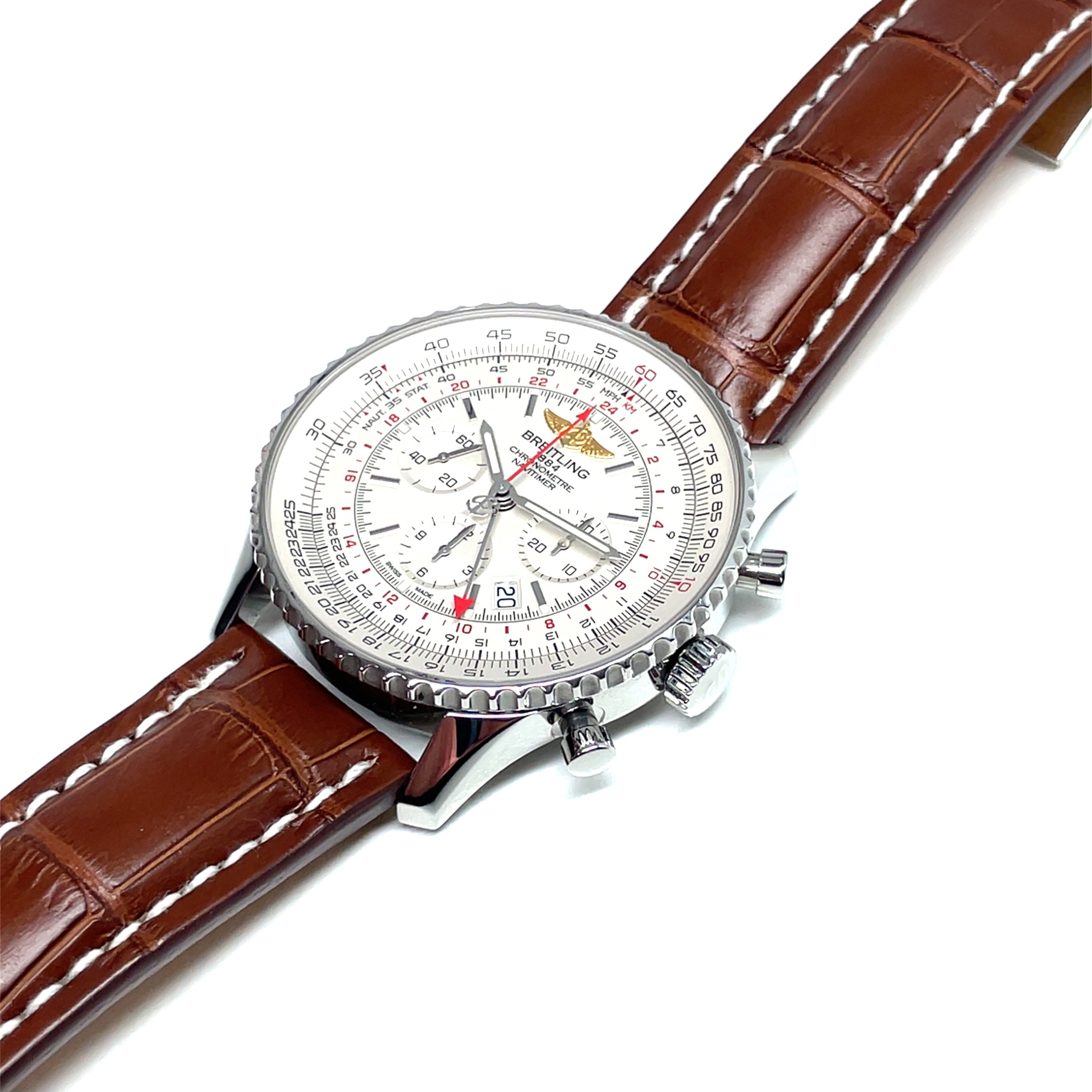 Pre-Owned Breitling White Navitimer B04 GMT 48mm AB044121