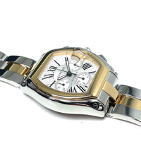 Pre-owned Cartier Roadster XL Gold & Steel Chronograph W62027Z1 Watch