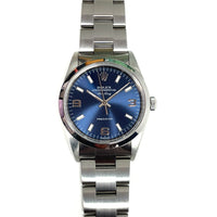 Pre-owned 2001 Rolex Air King 3,6,9 Blue Dial Stainless Steel Watch Ref.14000M 34.5mm