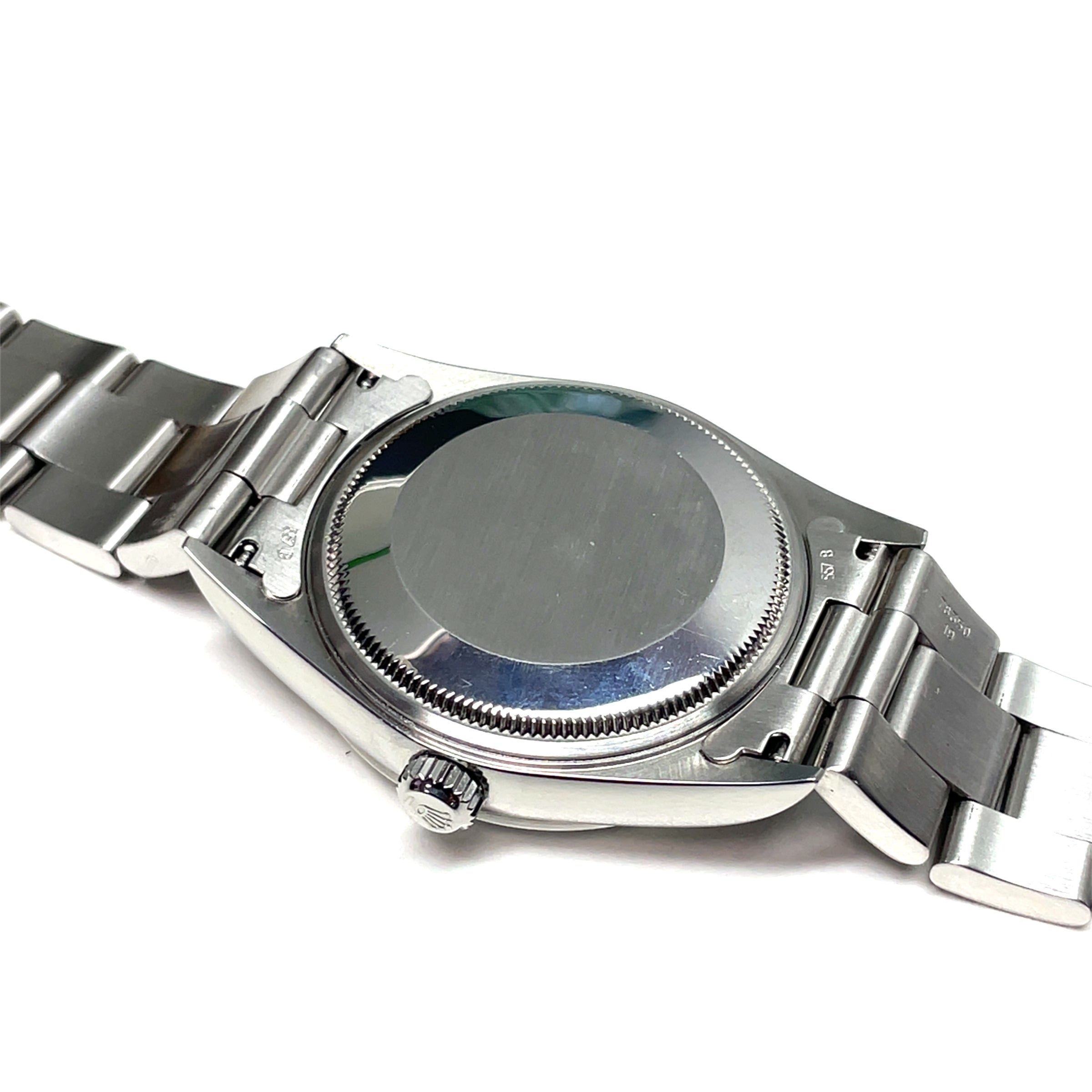 Pre-owned 2001 Rolex Air King 3,6,9 Blue Dial Stainless Steel Watch Ref.14000M 34.5mm