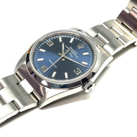 Pre-owned 2001 Rolex Air King 3,6,9 Blue Dial Stainless Steel Watch Ref.14000M 34.5mm
