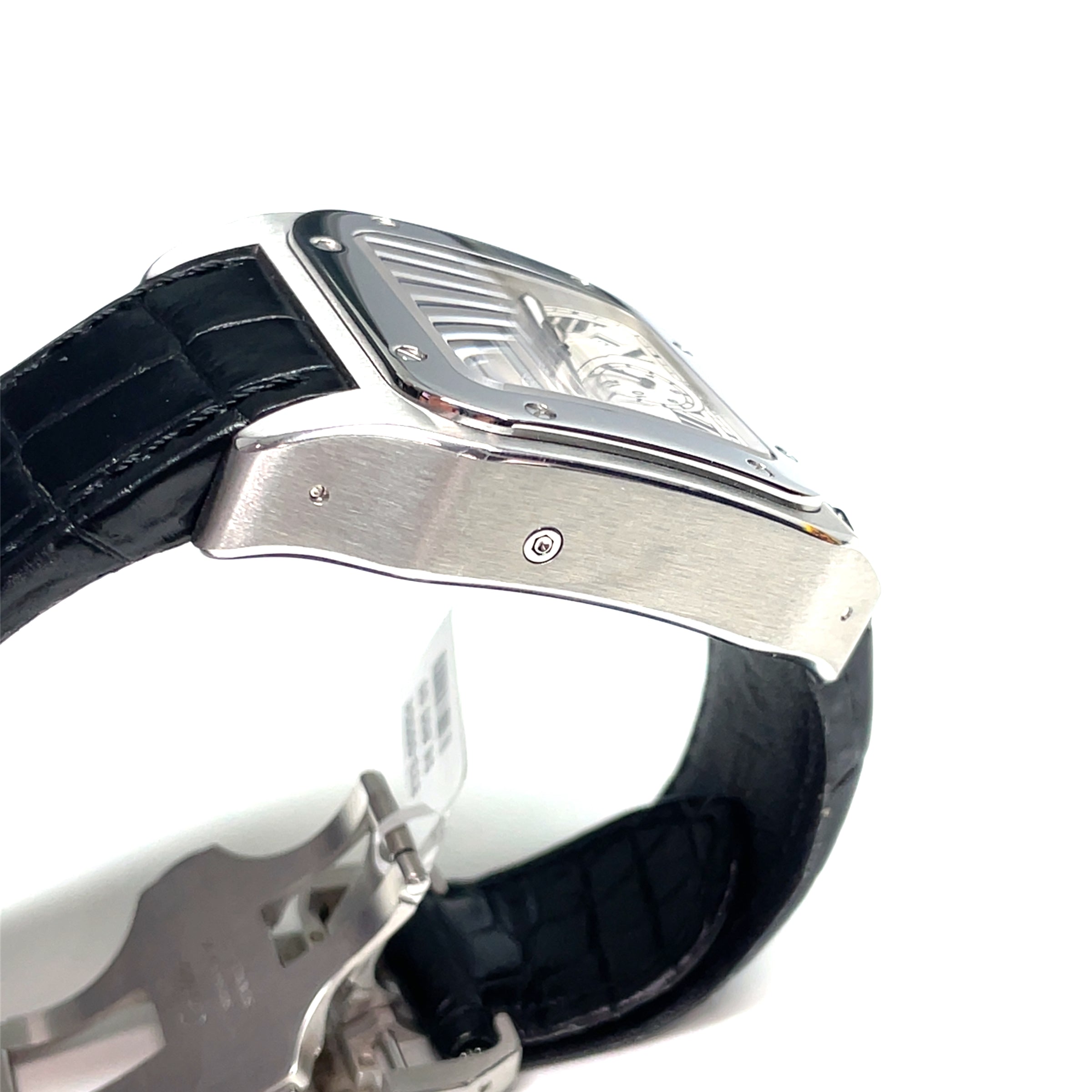 Pre-owned Cartier Santos 100-XL chronographW20090X8 Silver 42mm Watch