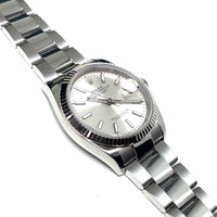 Pre-owned Rolex Oyster Oysterseel Perpetual Datejust Silver Dial 36mm Watch 2021 126234