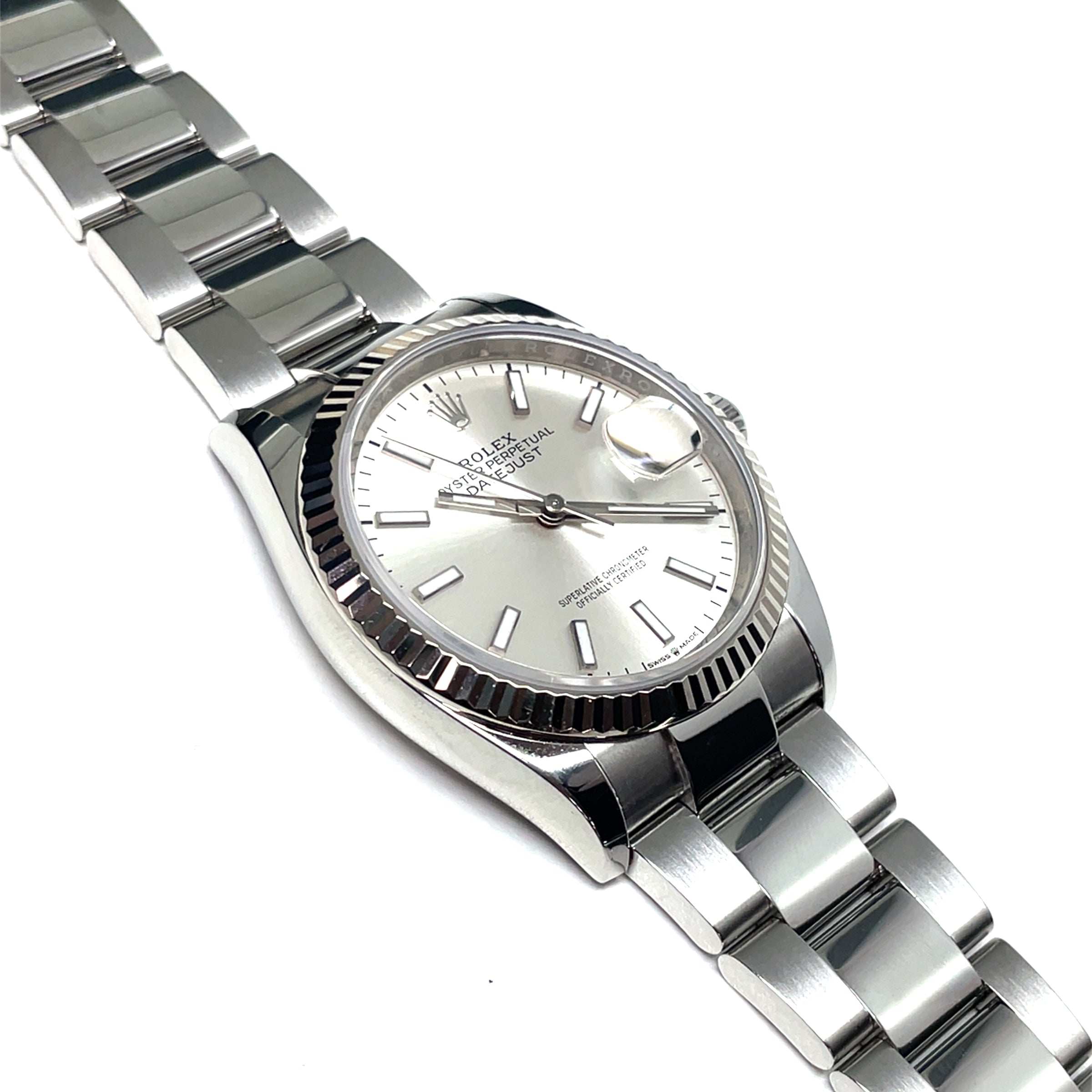 Pre-owned Rolex Oyster Oysterseel Perpetual Datejust Silver Dial 36mm Watch 2021 126234