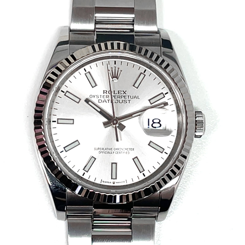 Pre-owned Rolex Oyster Oysterseel Perpetual Datejust Silver Dial 36mm Watch 2021 126234 - NAGI