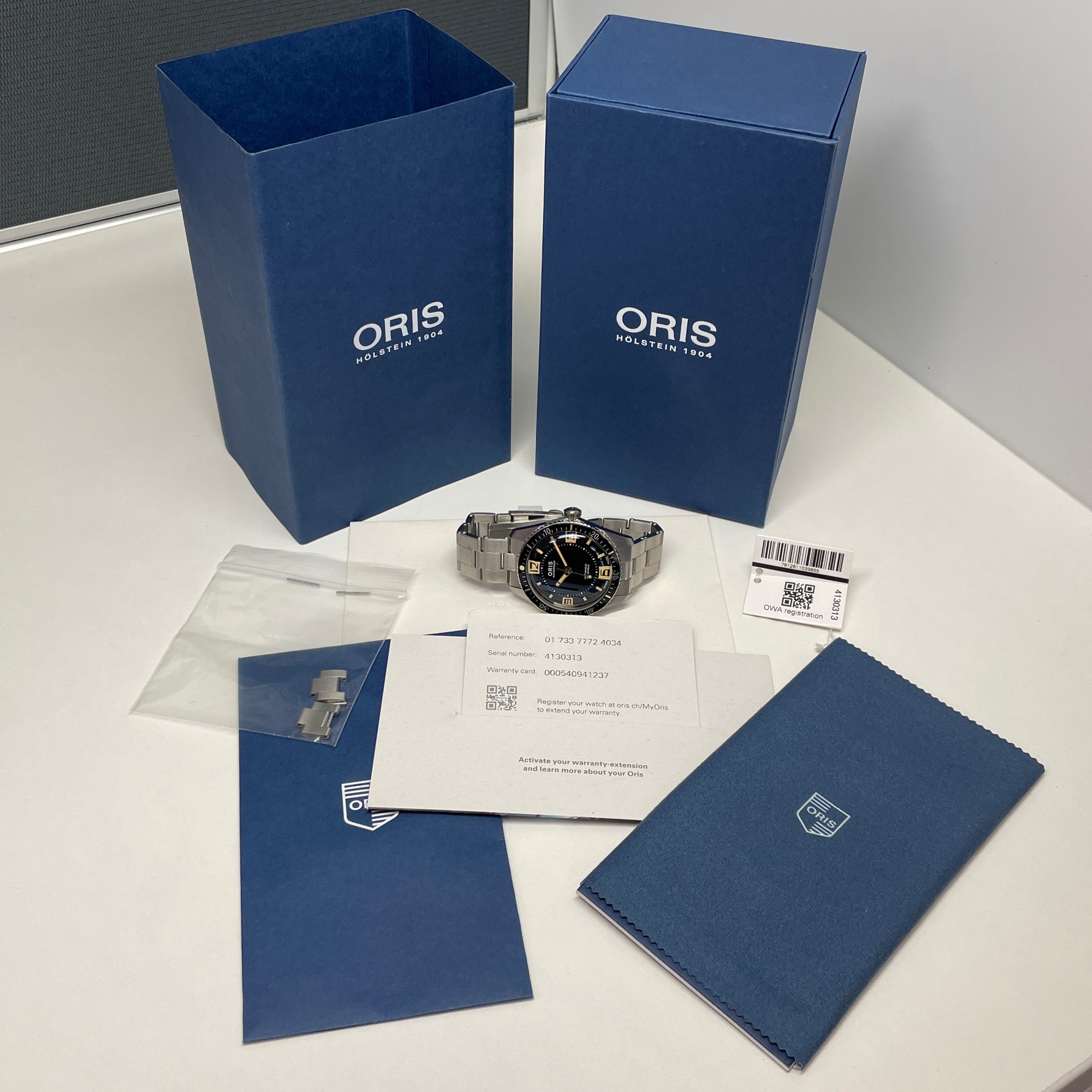 Pre-owned Oris Divers Sixty-Five 60th Anniversary 40mm Watch 0173377724034