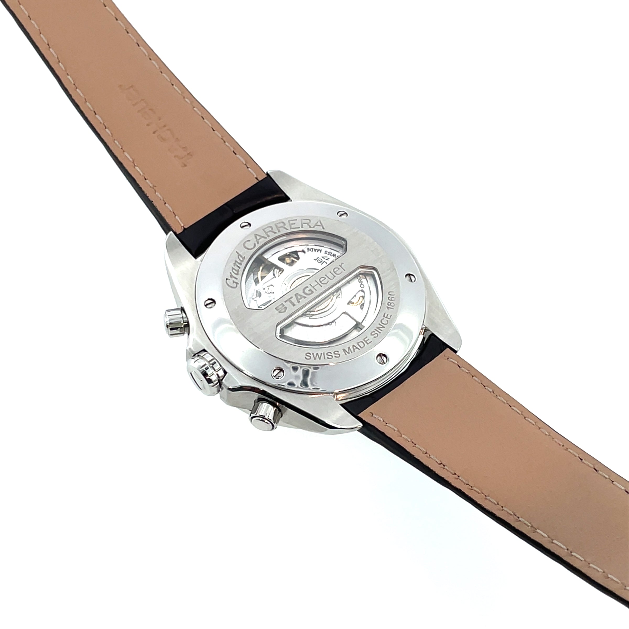 Pre-owned Tag Heuer Grand Carrera Cal. 17 Brown Chronograph 43mm Watch CAV511E.FC6231