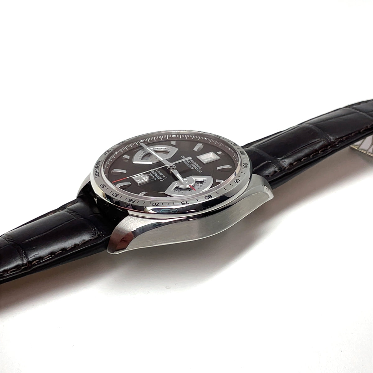 Pre-owned Tag Heuer Grand Carrera Cal. 17 Brown Chronograph 43mm Watch CAV511E.FC6231