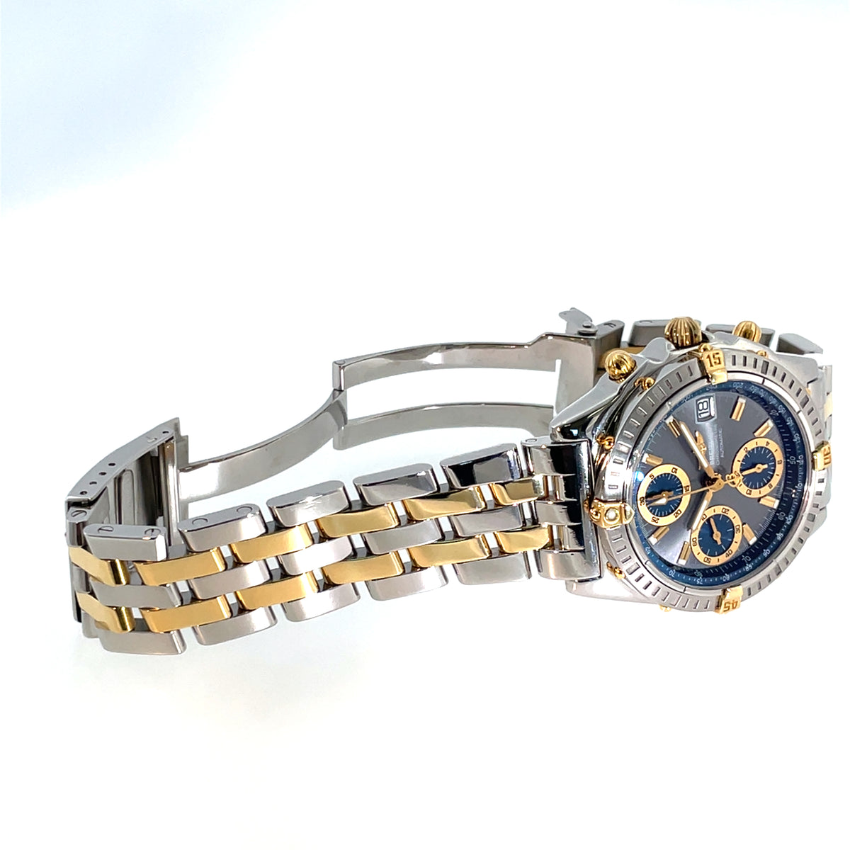 Pre-Owned Breitling Chronomat Grey Stainless Steel and 18K Yellow Gold Watch B13352 38mm