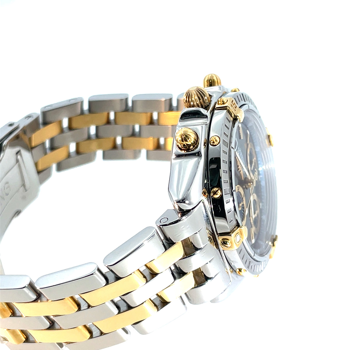 Pre-Owned Breitling Chronomat Grey Stainless Steel and 18K Yellow Gold Watch B13352 38mm