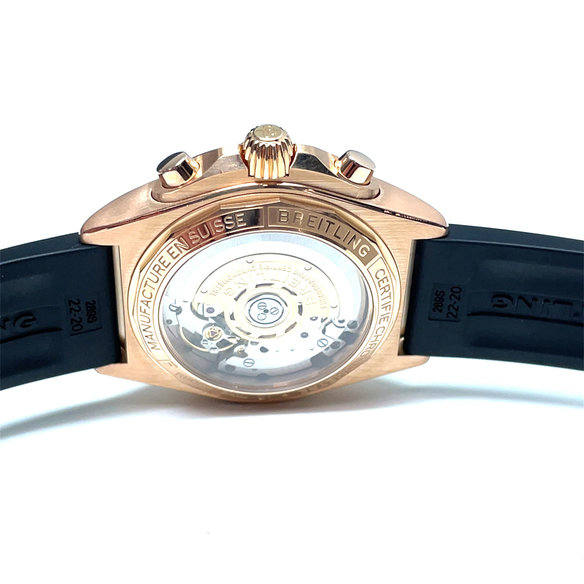 Pre-owned Breitling Chronomat B01 42 Rose Gold Chronograph Grey Dial RB0134