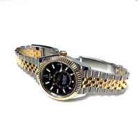 Pre-owned Rolex Sky Dweller 18K Steel Black Dial Jubilee Bracelet 326933 2021 42mm