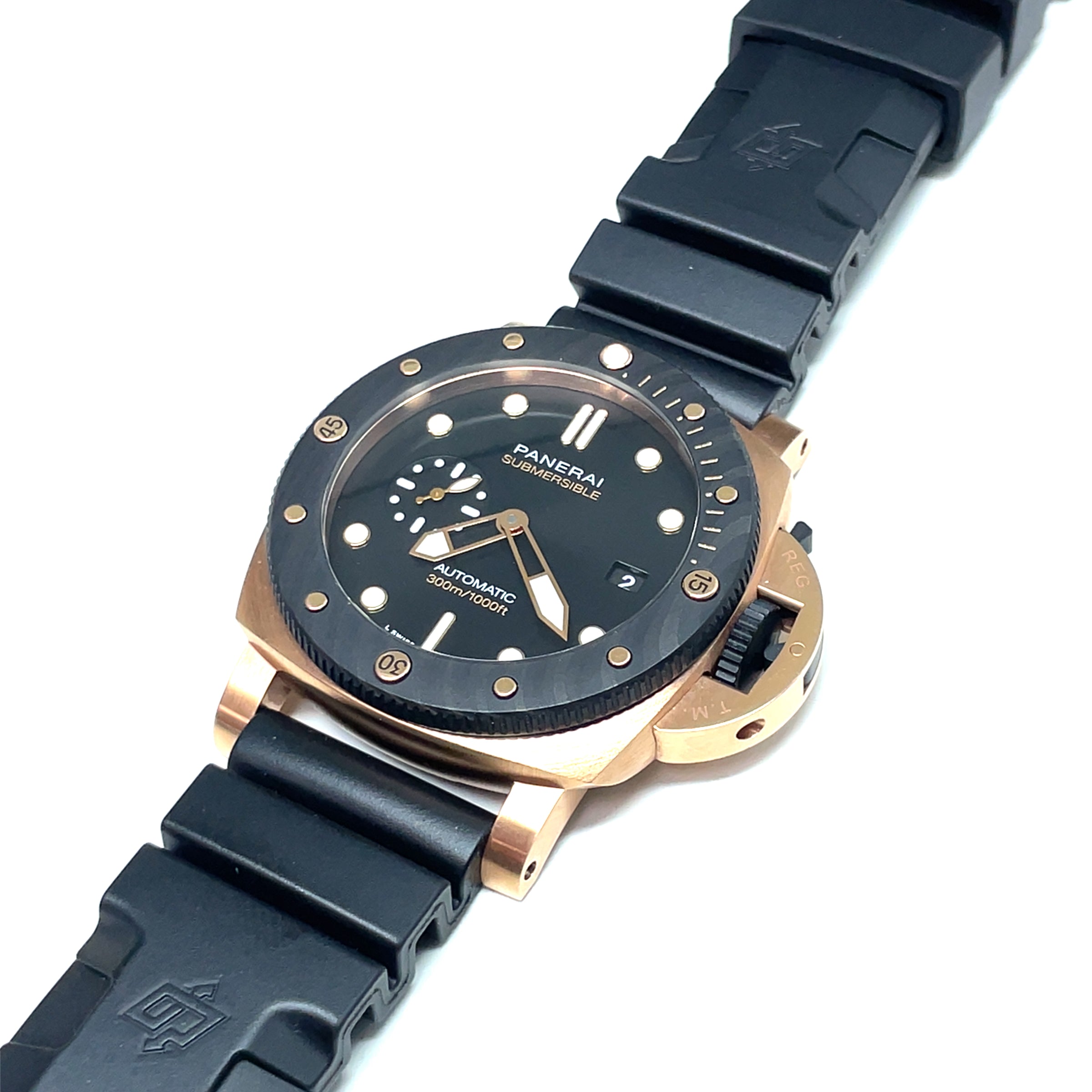Pre-Owned Panerai 1070 44mm Submersible Goldtech Orocarbon PAM01070 Watch