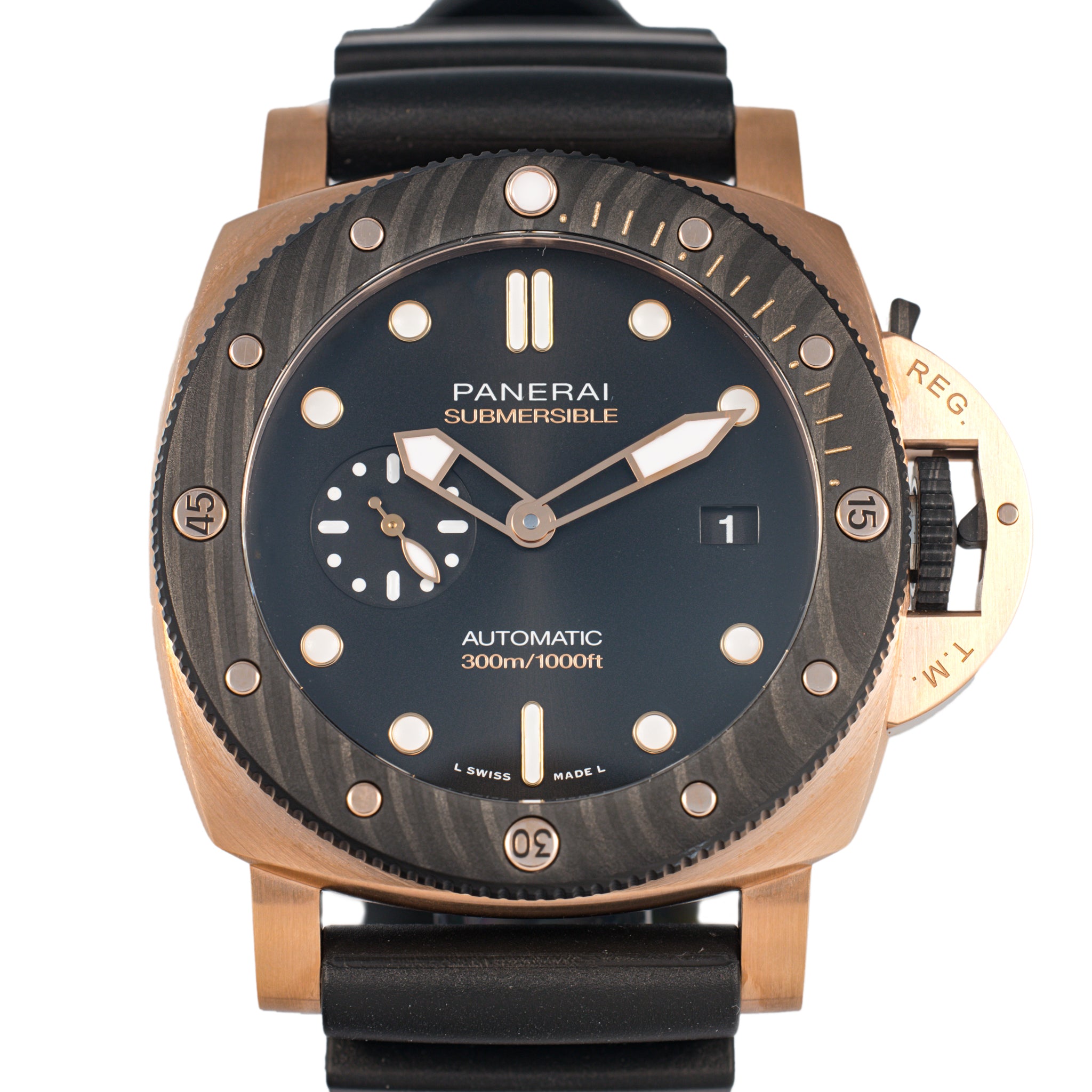 Pre-Owned Panerai 1070 44mm Submersible Goldtech Orocarbon PAM01070 Watch