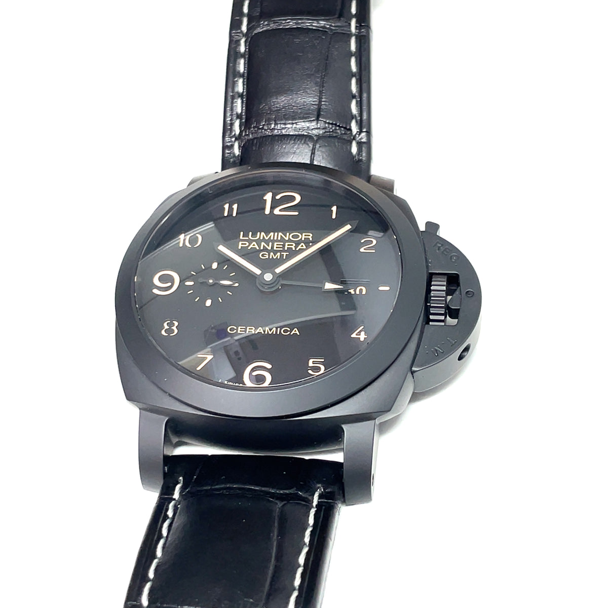 Pre-Owned Panerai Luminor 1950 3 Days GMT Ceramica (PAM 441) 44mm Watch