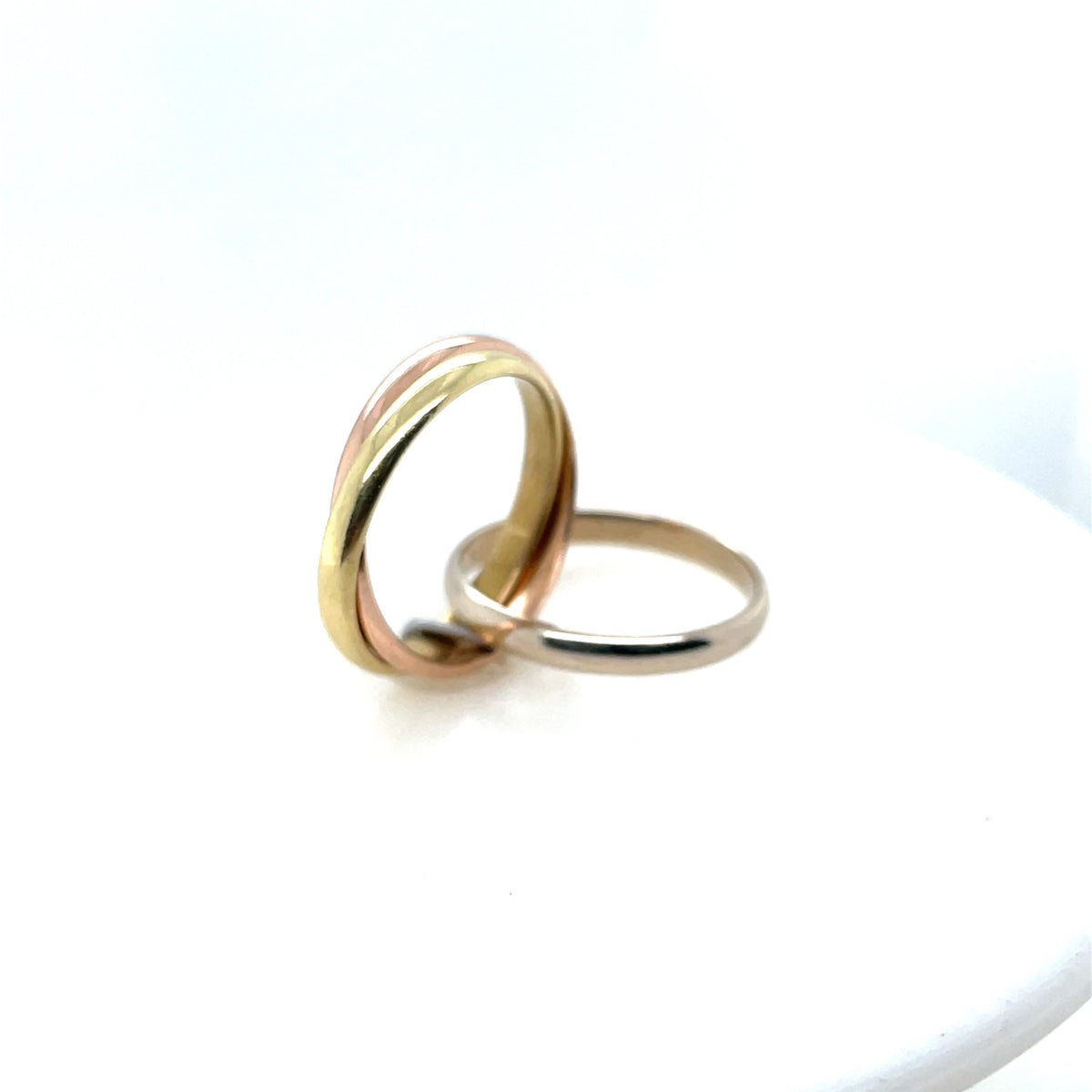 Pre-Owned Cartier 18K Tricolor Trinity Rolling Ring