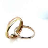 Pre-Owned Cartier 18K Tricolor Trinity Rolling Ring