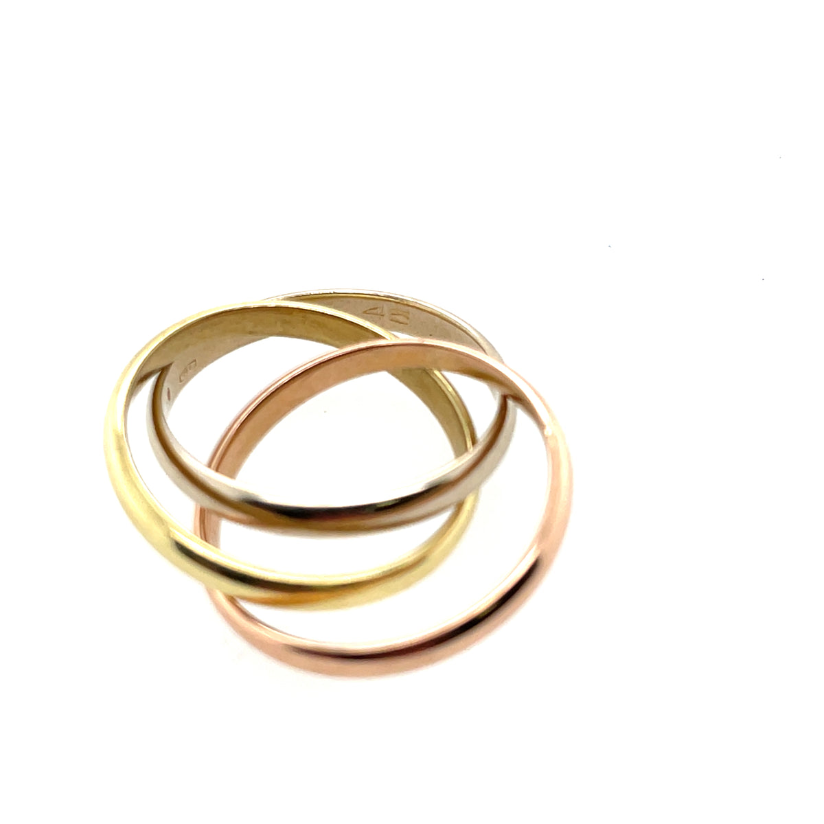 Pre-Owned Cartier 18K Tricolor Trinity Rolling Ring