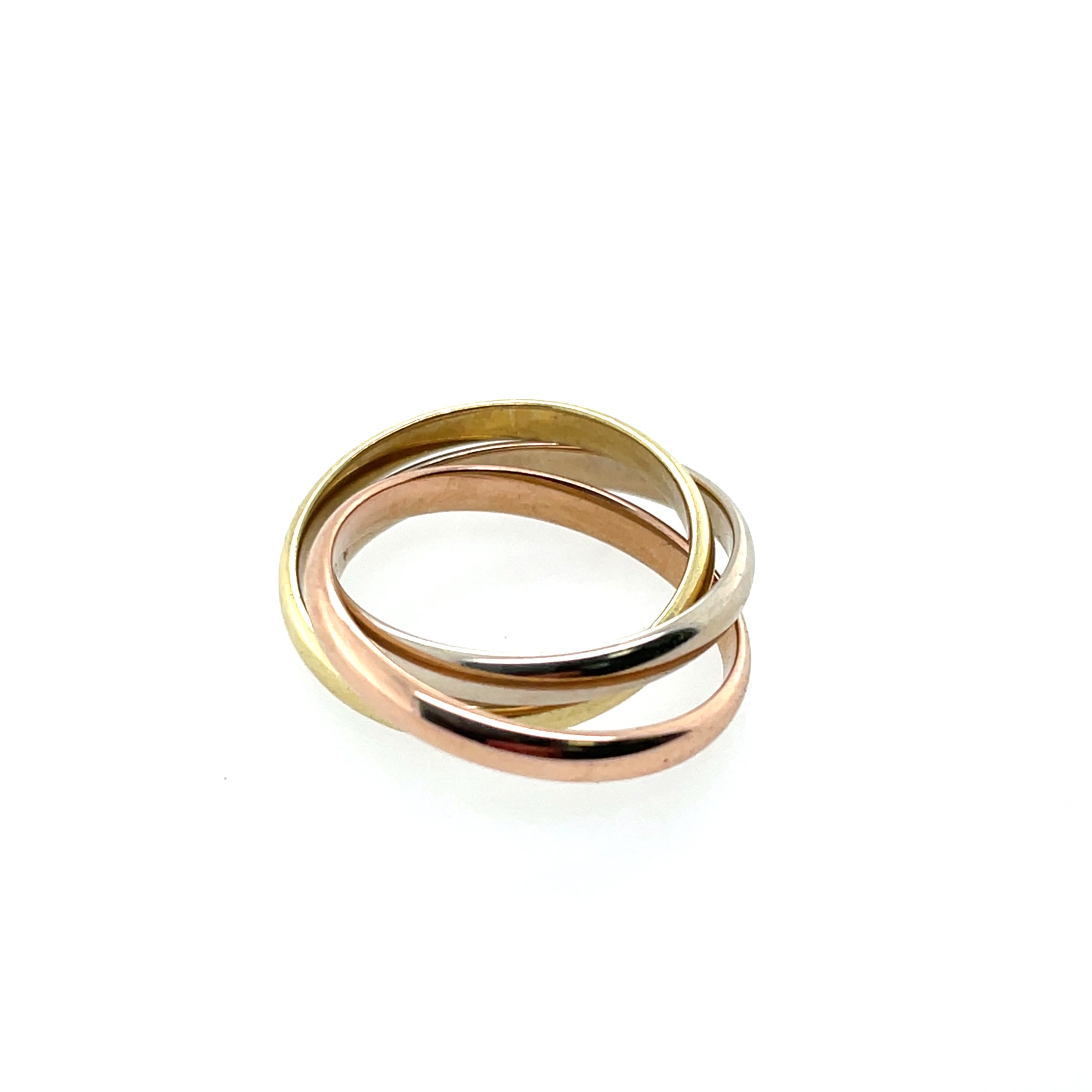 Pre-Owned Cartier 18K Tricolor Trinity Rolling Ring