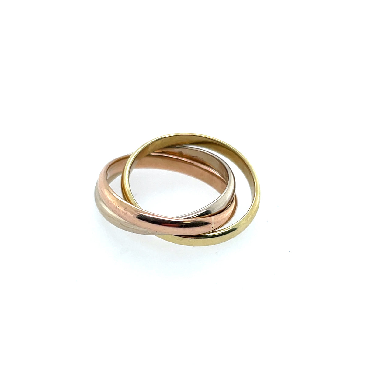 Pre-Owned Cartier 18K Tricolor Trinity Rolling Ring