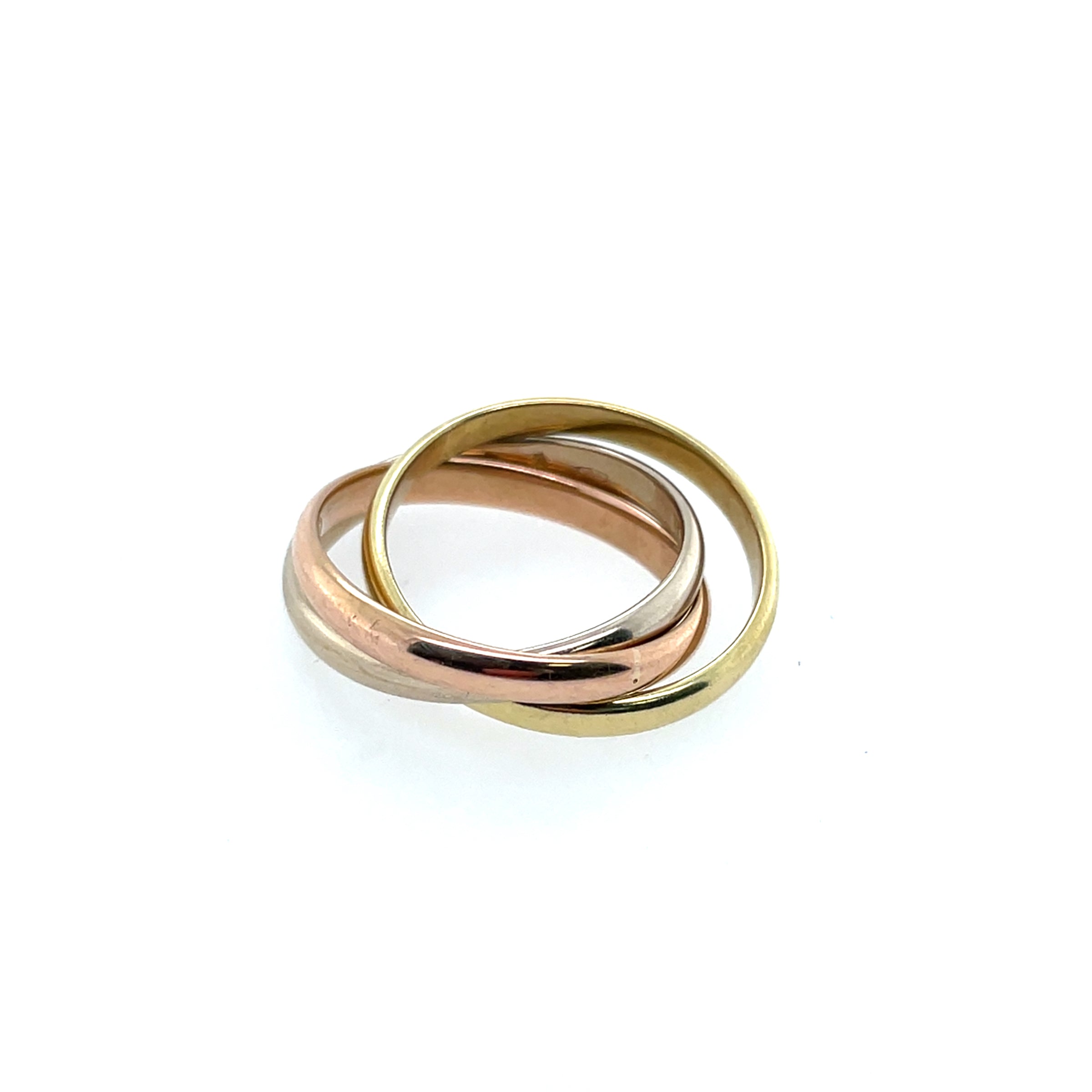 Pre-Owned Cartier 18K Tricolor Trinity Rolling Ring