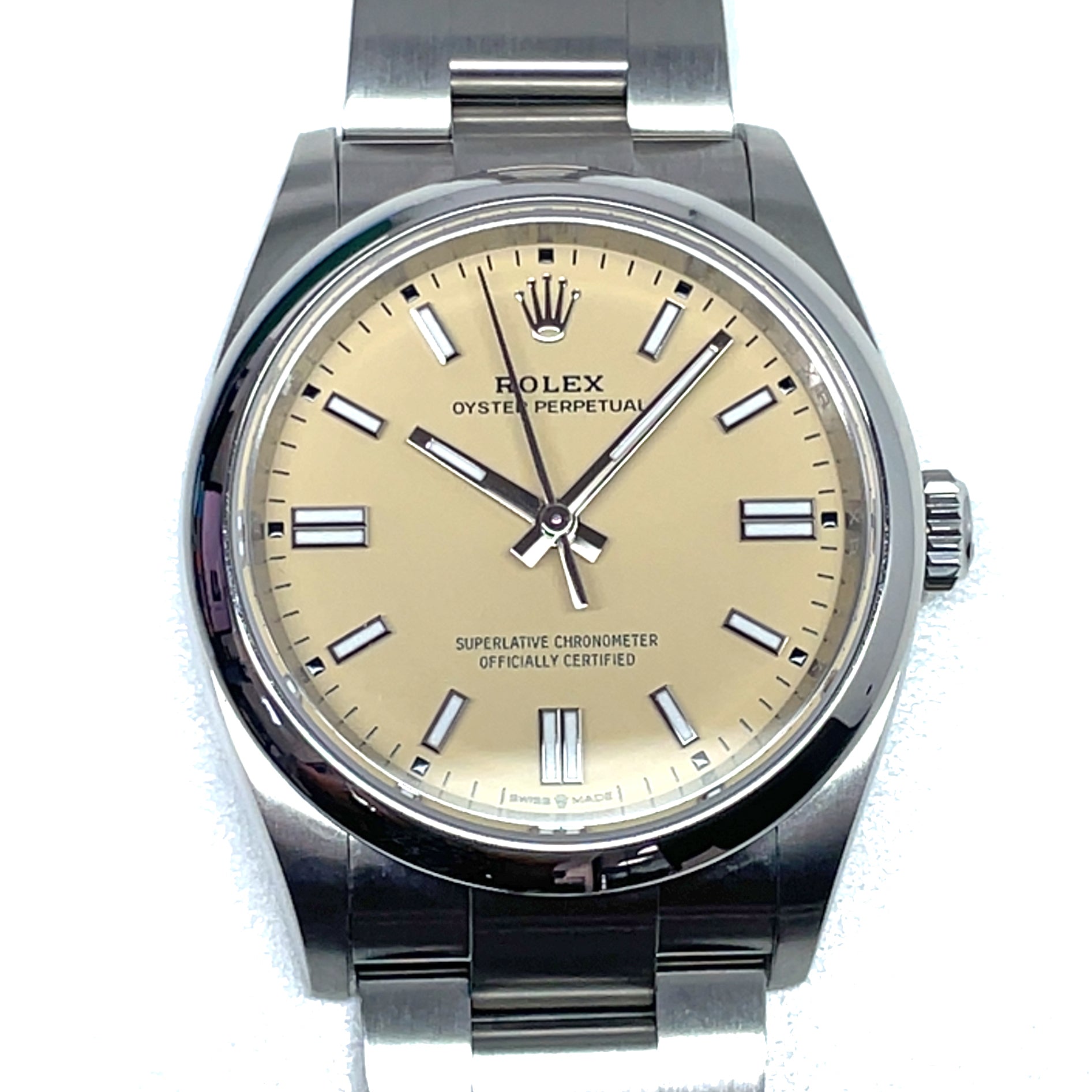Pre-Owned Rolex Oyster Perpetual Automatic 36mm Beige Dial Watch 126000