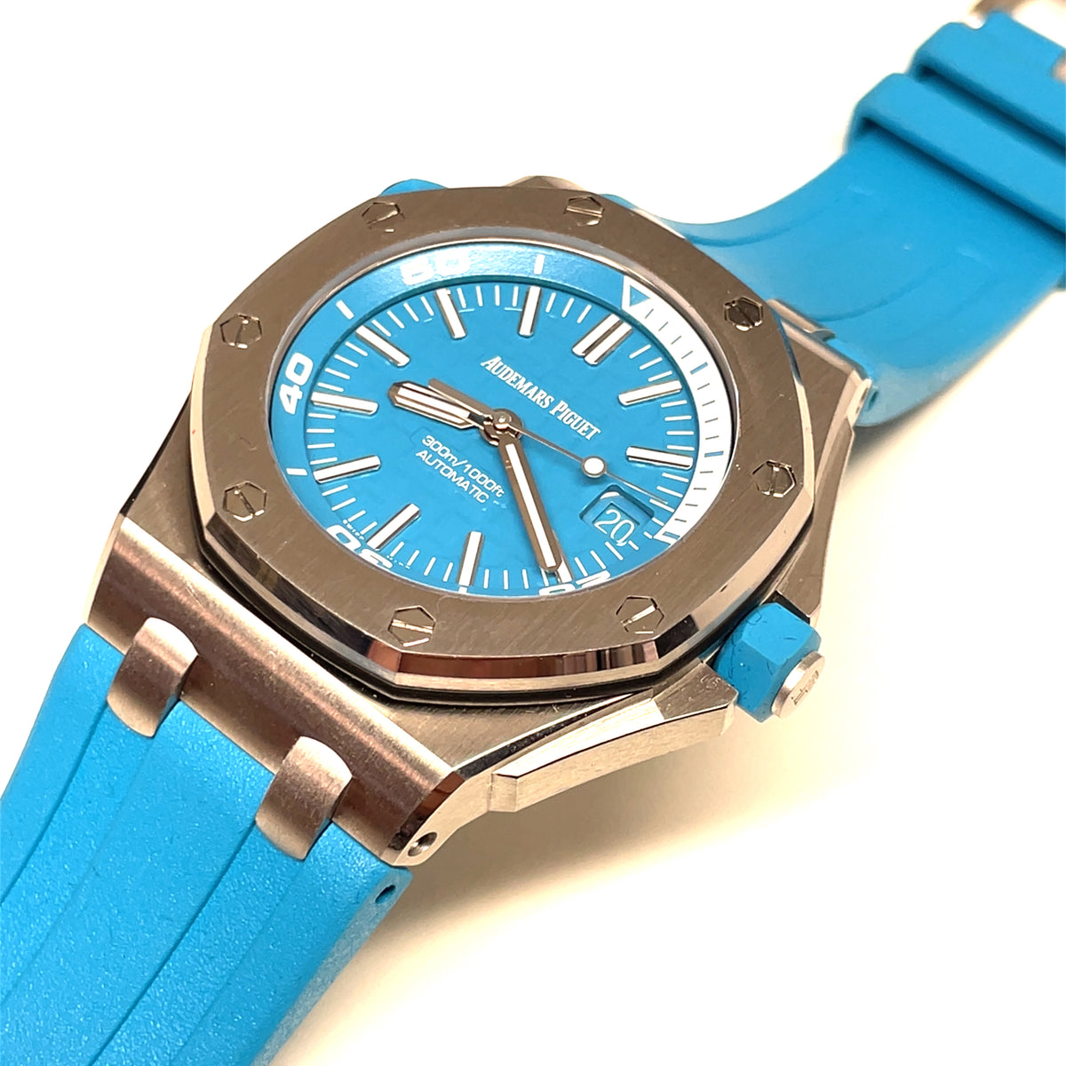Pre-Owned Audemars Piguet Royal Oak Offshore 42MM Turqouoise Dial and Strap Watch