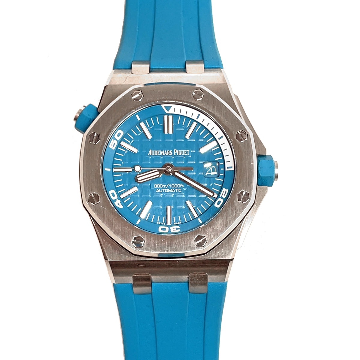 Pre-Owned Audemars Piguet Royal Oak Offshore 42MM Turqouoise Dial and Strap Watch