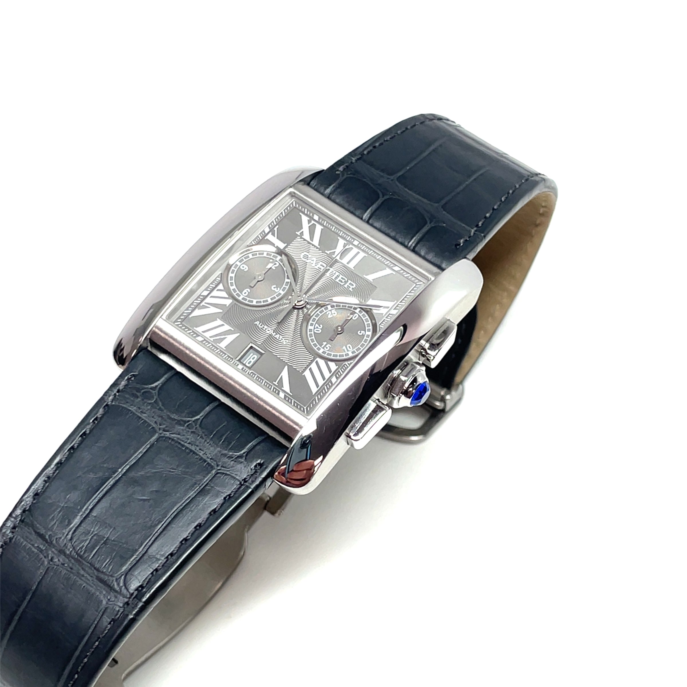 Pre-Owned Cartier Tank Large 44 x34.3mm Chronograph Grey W5330008