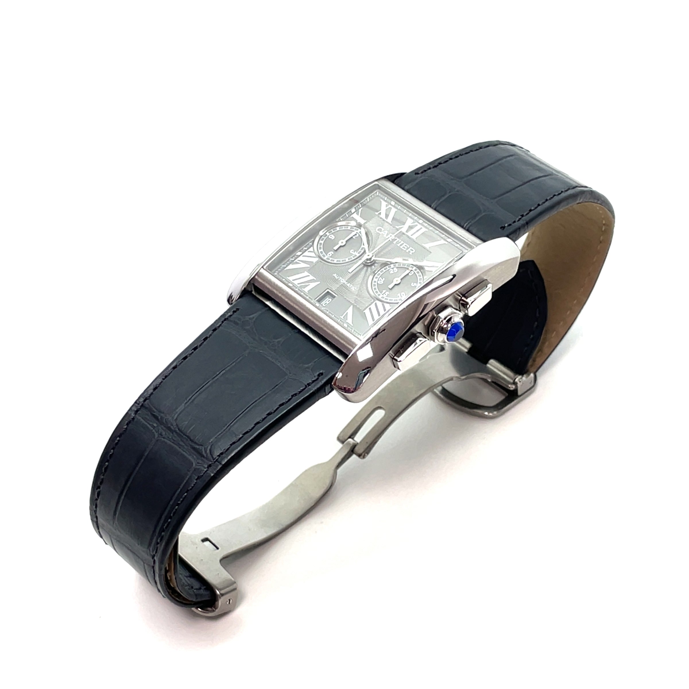 Pre-Owned Cartier Tank Large 44 x34.3mm Chronograph Grey W5330008