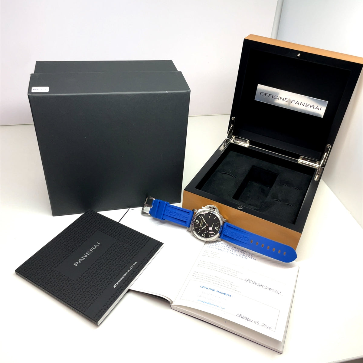 Pre-Owned Panerai PAM312 Automatic 44mm Luminor Marina Black Dial 1950 Watch