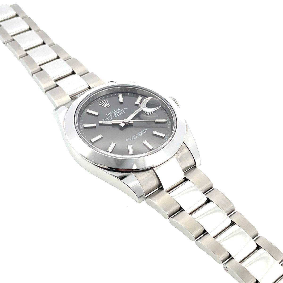 Pre-Owned Rolex Datejust 41mm Automatic Grey Slate Dial Oyster Watch 126300 2023