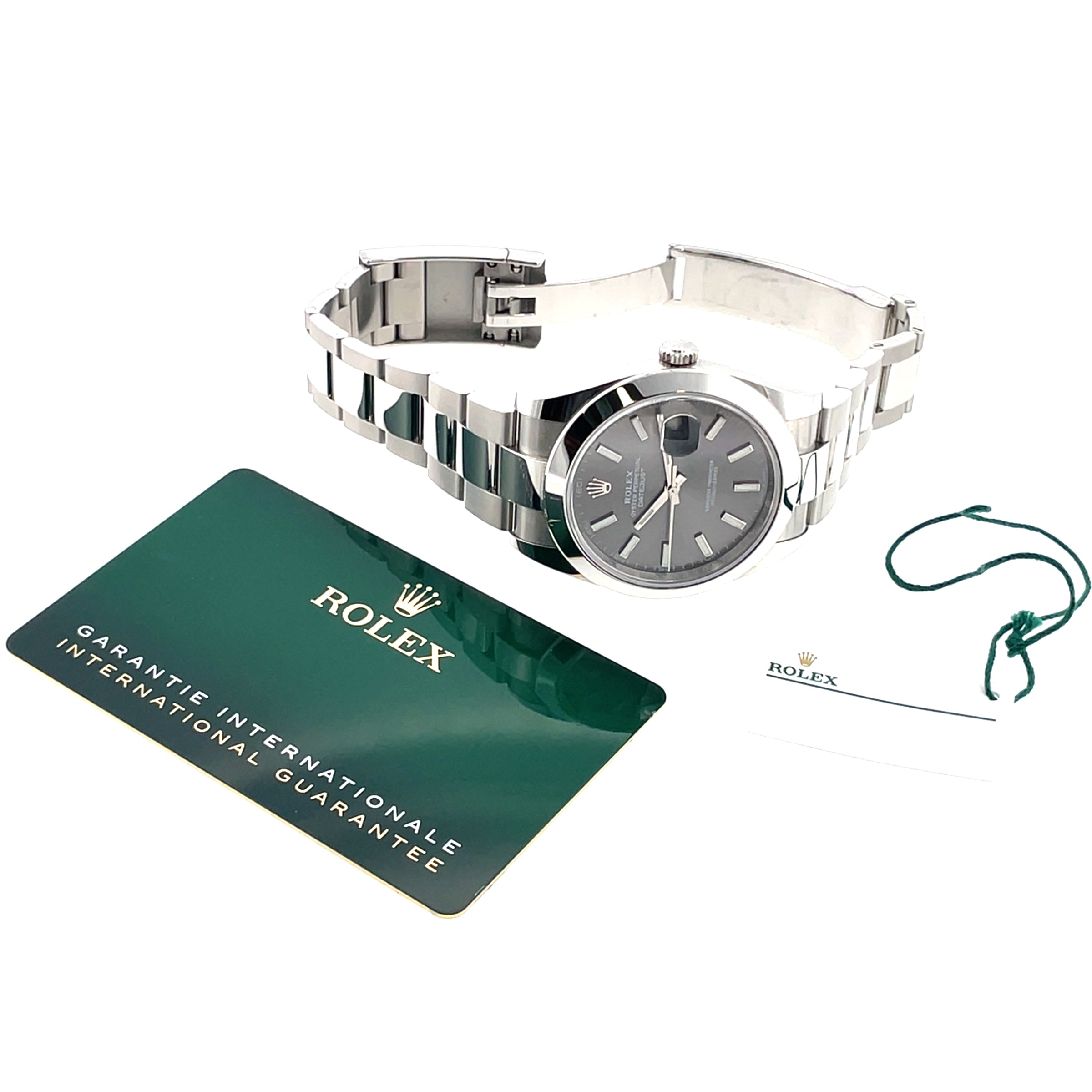 Pre-Owned Rolex Datejust 41mm Automatic Grey Slate Dial Oyster Watch 126300 2023