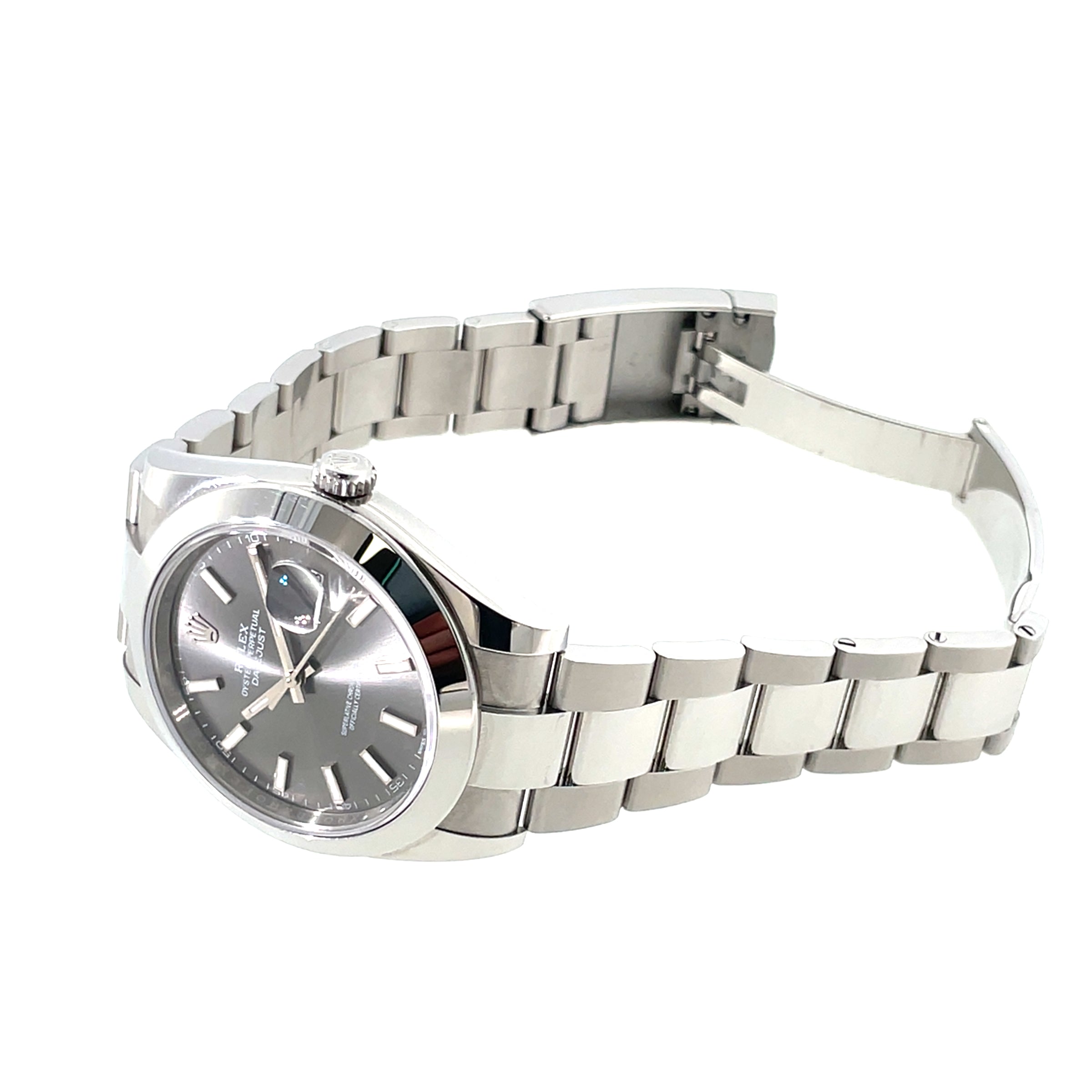 Pre-Owned Rolex Datejust 41mm Automatic Grey Slate Dial Oyster Watch 126300 2023