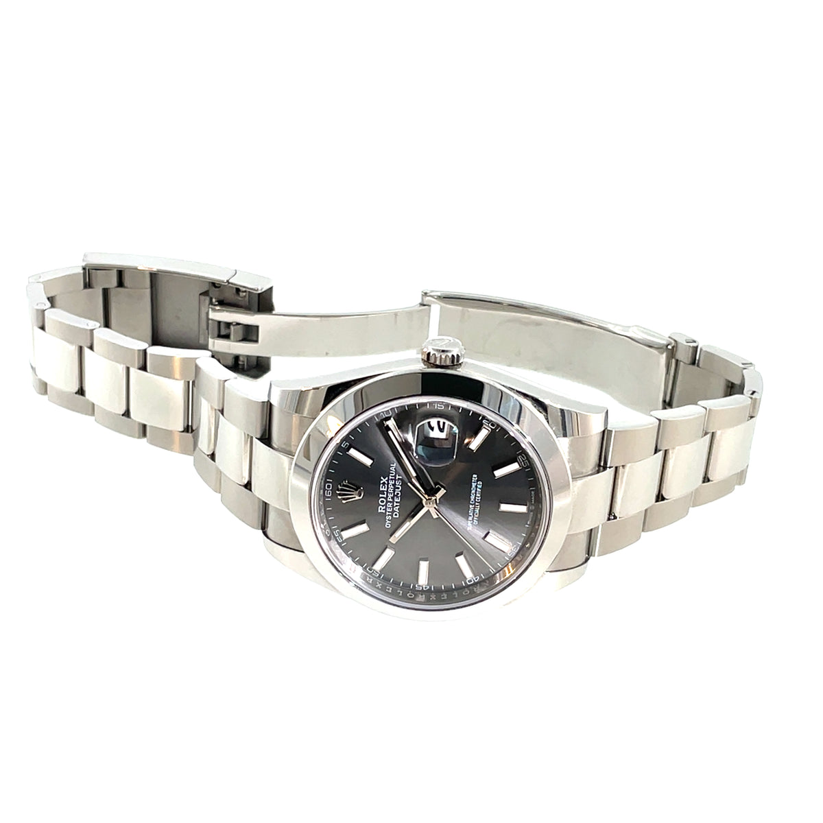 Pre-Owned Rolex Datejust 41mm Automatic Grey Slate Dial Oyster Watch 126300 2023