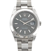 Pre-Owned Rolex Datejust 41mm Automatic Grey Slate Dial Oyster Watch 126300 2023