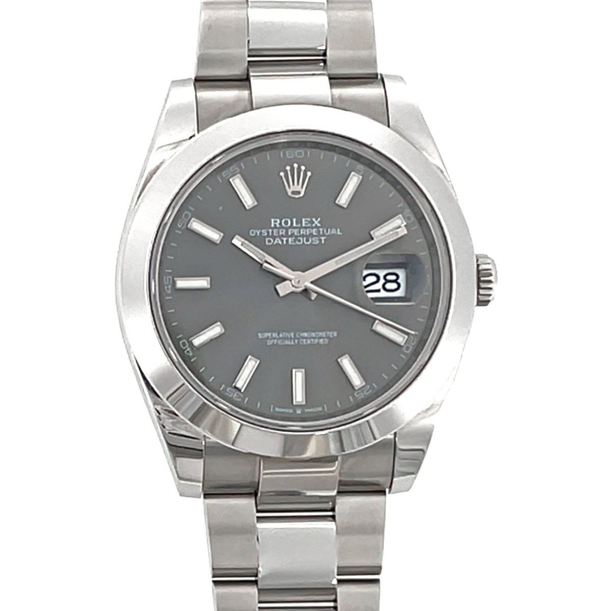 Pre-Owned Rolex Datejust 41mm Automatic Grey Slate Dial Oyster Watch 126300 2023