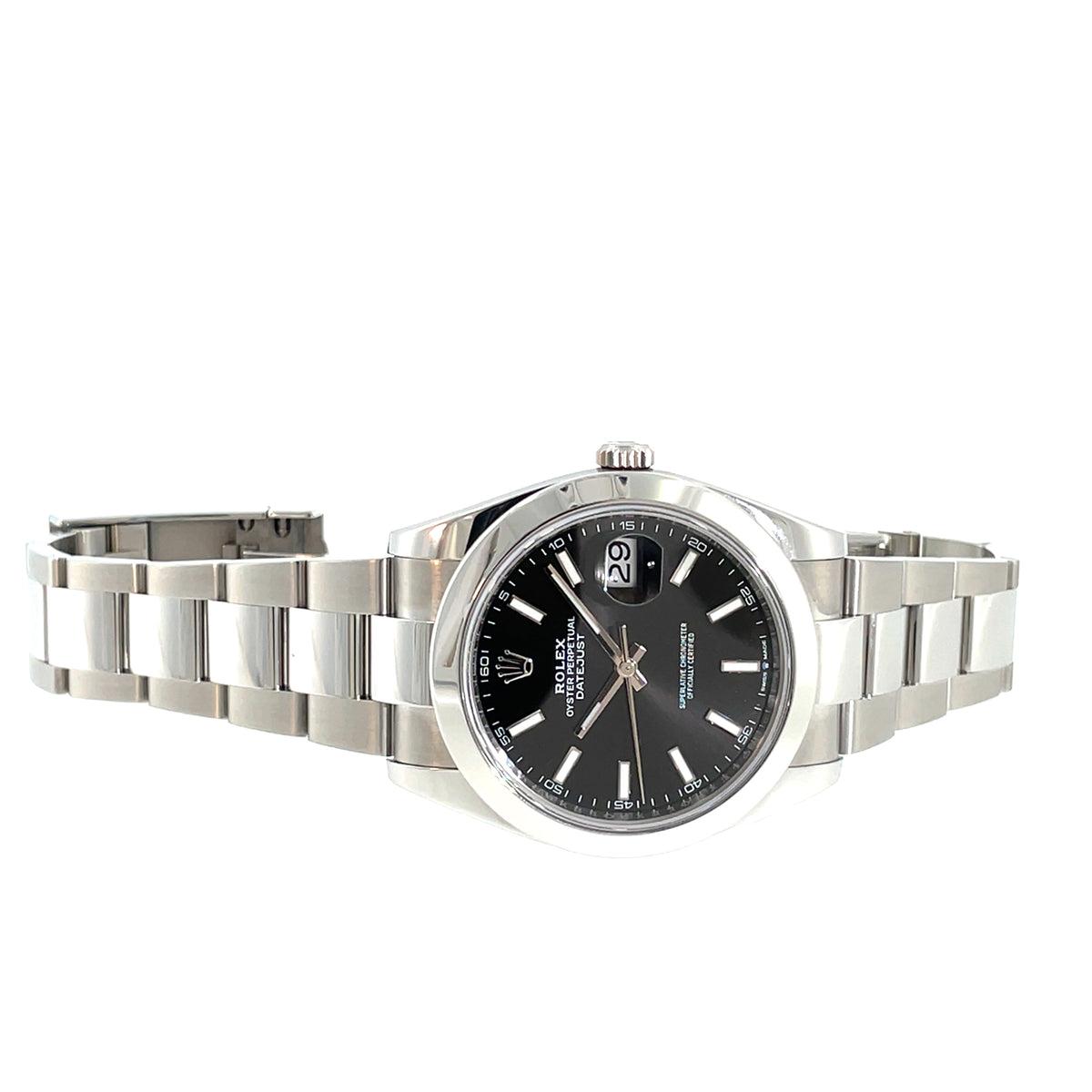 Pre-Owned Rolex Datejust 41mm Automatic Black Dial Oyster Steel Watch126300